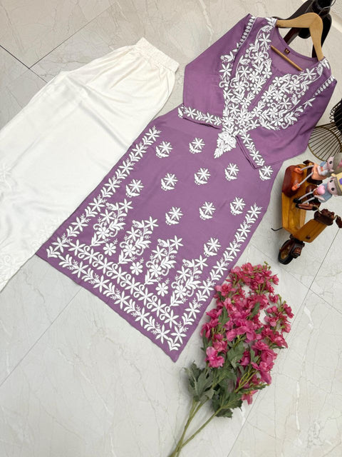 Designer Partywear Chikankari 2 piece Set