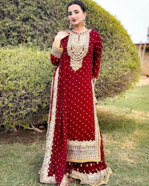 Designer Party Sharara Suit & Dupatta Set