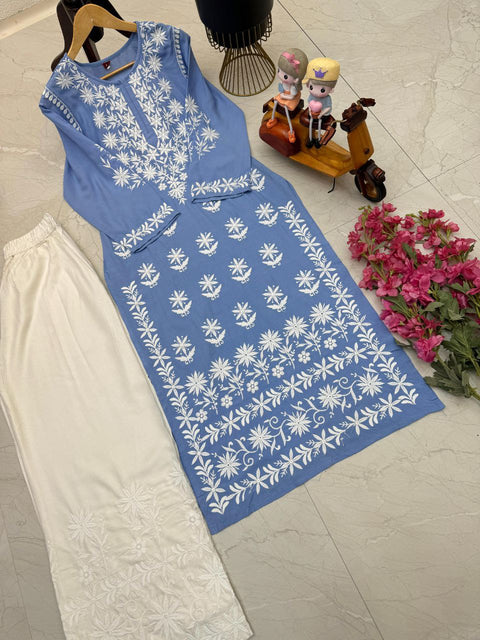 Designer Partywear Chikankari 2 piece Set