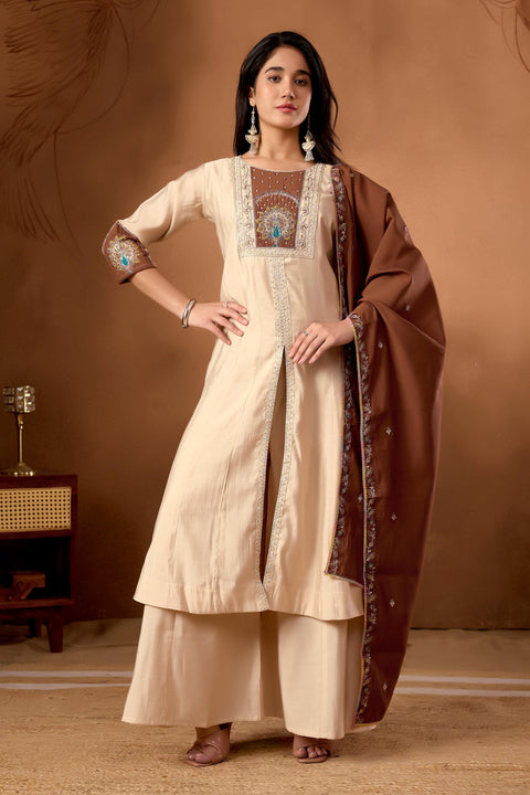 New Premium Multi Embroidery Thread With Beautiful Hand Work Anarkali suit