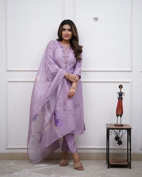 Women Embroidered Straight Kurta Set
