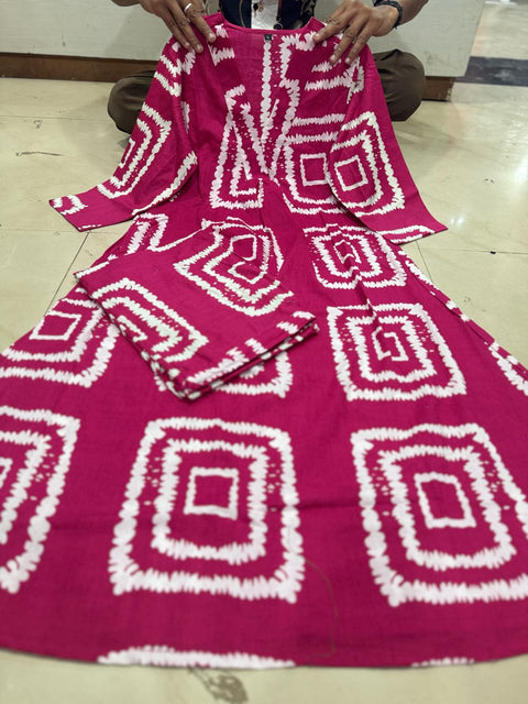 New Trending Jaipur print aline cord -set