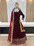 Heavy Viscos Velvet With Heavy Embroidery Work Gown With Dupatta.