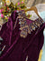 DESIGNER WEAR VELVET SEQUENCE EMBROIDERY WORK SUIT PANT WITH DUPATTA.