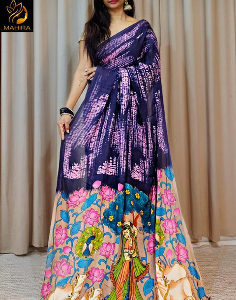 Beautiful Kalakari Dola Silk Saree's With All Over Shibori Deisgn & Contrast Pallu.