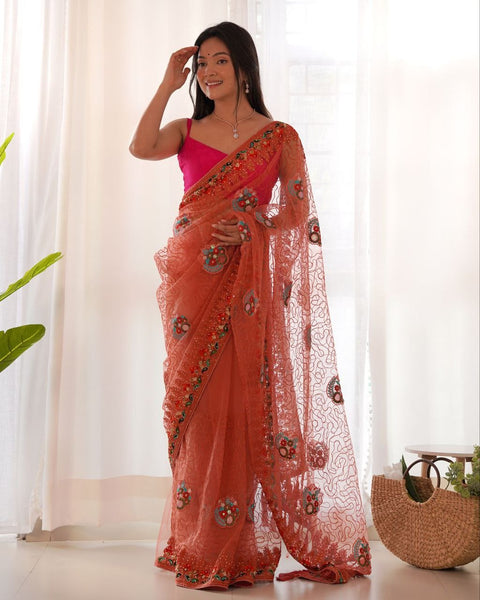 Heavy Butterfly Net Saree In 5 Colour's Available.