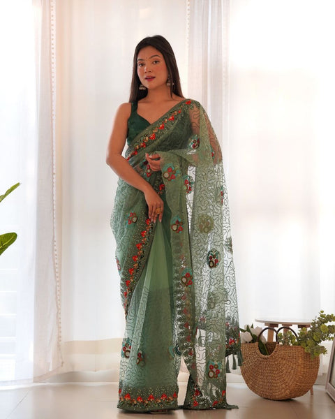 Heavy Butterfly Net Saree In 5 Colour's Available.