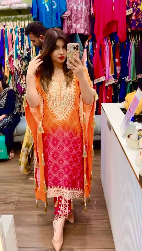 New Designer PURE CHINON SILK KAFTAN AND DHOTI