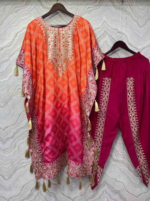 New Designer PURE CHINON SILK KAFTAN AND DHOTI