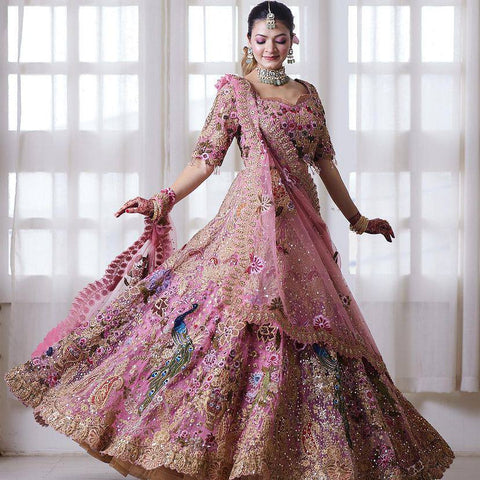 Pakistani Raw Silk Bridal Maxi for Wedding LEHENGA CHOLI