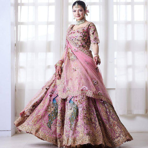 Pakistani Raw Silk Bridal Maxi for Wedding LEHENGA CHOLI