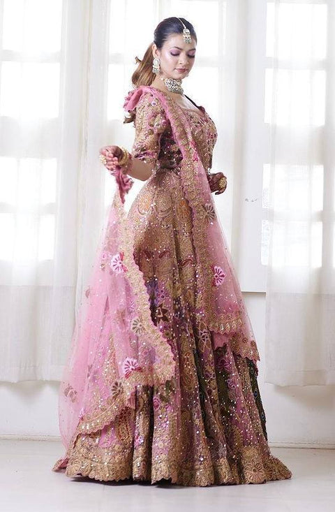 Pakistani Raw Silk Bridal Maxi for Wedding LEHENGA CHOLI