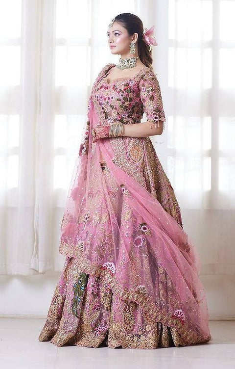 Pakistani Raw Silk Bridal Maxi for Wedding LEHENGA CHOLI