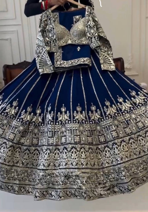 Girls Lehenga Choli Ethnic Wear Embroidered Lehenga, Choli and Dupatta Set