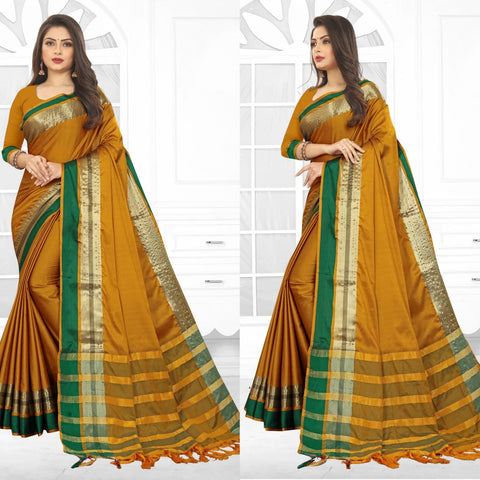 AURA COTTON SILK  ZARI PALLU  SAREE