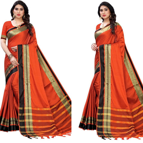 AURA COTTON SILK  ZARI PALLU  SAREE