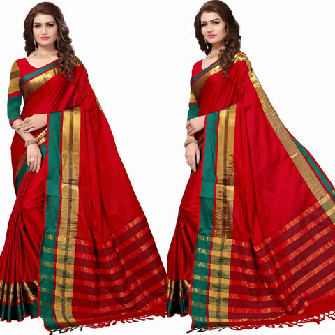 AURA COTTON SILK  ZARI PALLU  SAREE