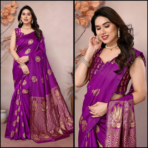 SOFT LICHI SILK SAREE WITH JACQUARD WORK