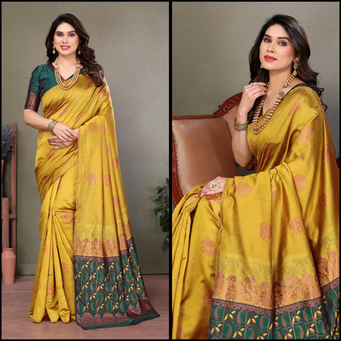 SOFT LICHI SILK SAREE WITH JACQUARD WORK