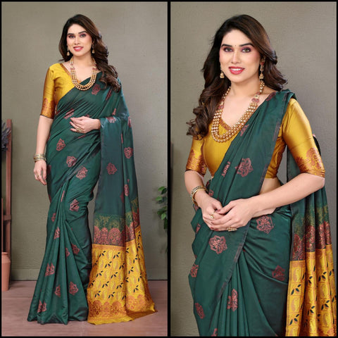 SOFT LICHI SILK SAREE WITH JACQUARD WORK