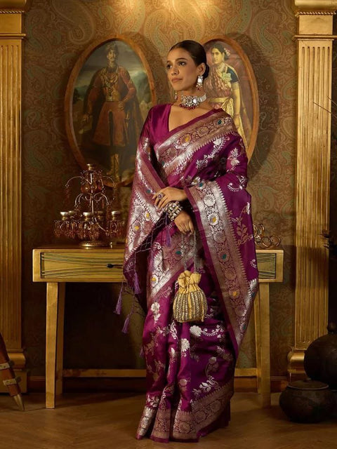 beautiful saree is elegantly decorated with gorgeous Solid Jacquard weave Saree