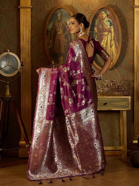 beautiful saree is elegantly decorated with gorgeous Solid Jacquard weave Saree