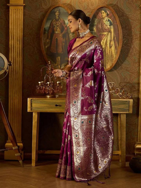 beautiful saree is elegantly decorated with gorgeous Solid Jacquard weave Saree