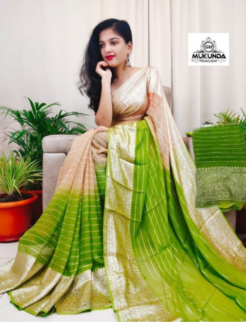 Viscose Georgette 2D Dying Saree