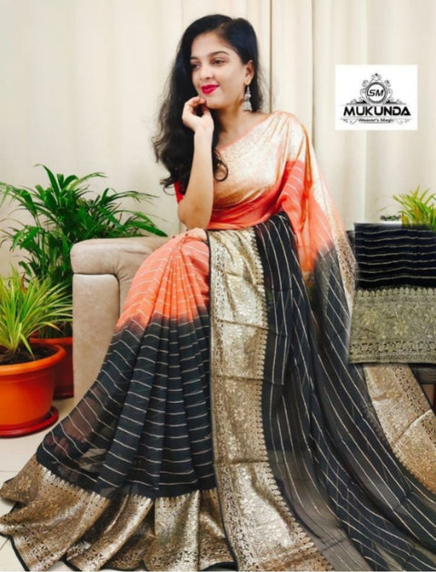 Viscose Georgette 2D Dying Saree