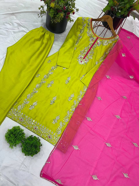 New Designer Party Wear Look Top-Dupatta and  Bottom