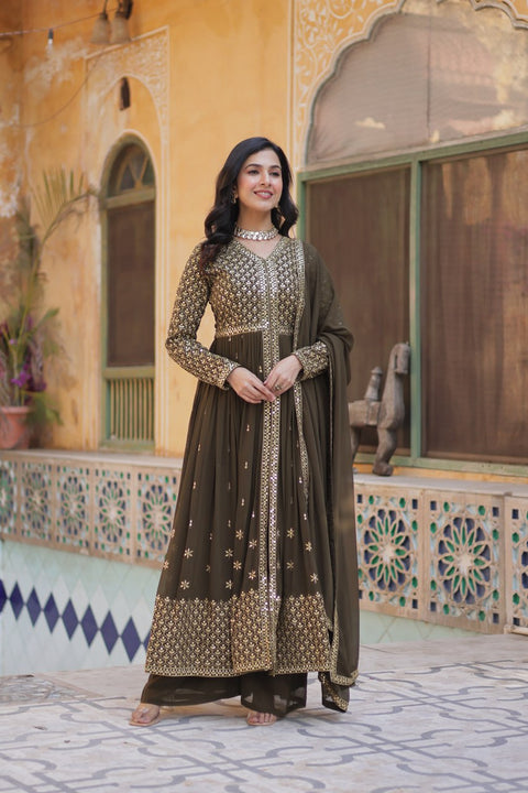 Designer   Three Piece  Bottom Suit with dupatta