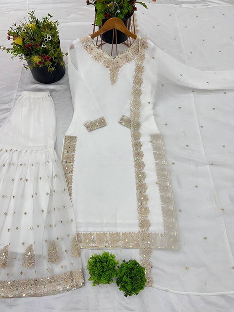 New Designer Party Wear Look Top-Bottom and  Dupatta