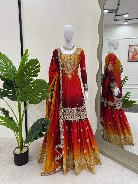 NEW DESIGNER HEAVY FUAX GEORGETTE PAKISTANI SUIT