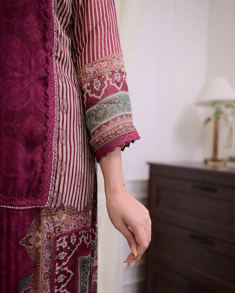 Pakistani beautiful floral print lawn cotton suit