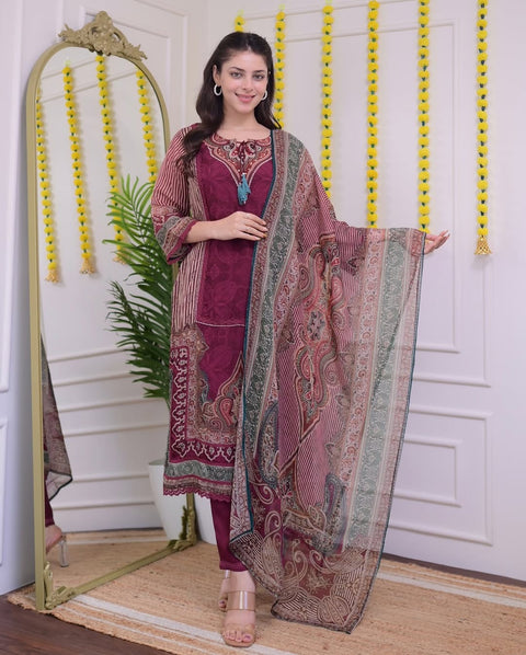 Pakistani beautiful floral print lawn cotton suit