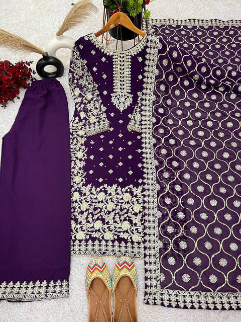 New Designer Party Wear Look Top-Pent and Dupatta