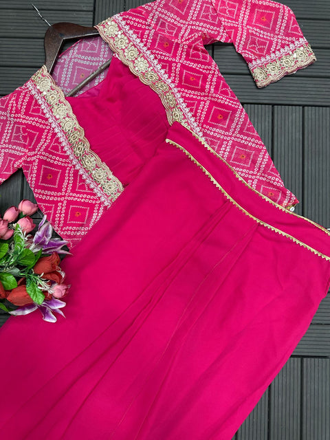 Heavy Georgette Indo Western Yellow Dhoti Style Sarara with blouse &koti