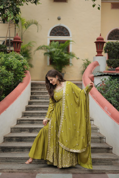 PREMIUM DESIGNER READYMADE TOP-SHARARA-DUPATTA