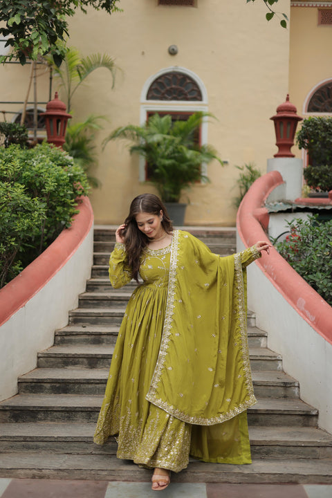 PREMIUM DESIGNER READYMADE TOP-SHARARA-DUPATTA