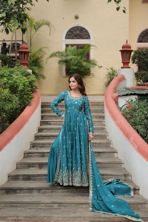 PREMIUM DESIGNER READYMADE TOP-SHARARA-DUPATTA