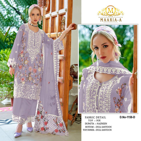 Heavy  Fox Georgette  Embroidery Work Pakistani Designer Pant Suits