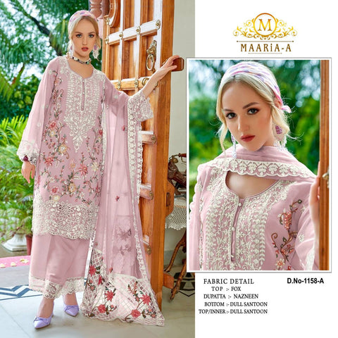 Heavy  Fox Georgette  Embroidery Work Pakistani Designer Pant Suits