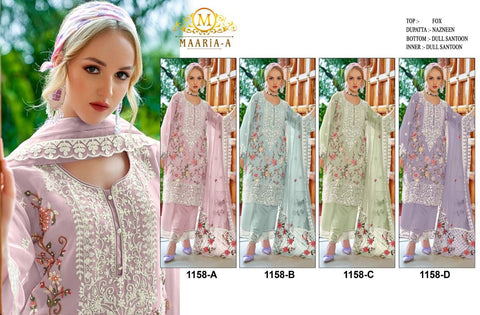 Heavy  Fox Georgette  Embroidery Work Pakistani Designer Pant Suits