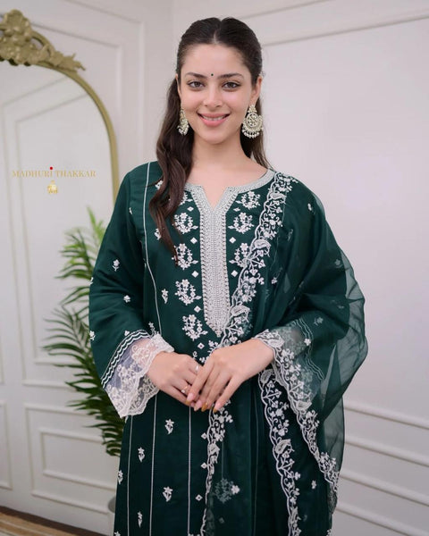 NEW DESIGNER HEAVY FUAX GEORGETTE DIGITAL PRINT HAND WORK SUIT