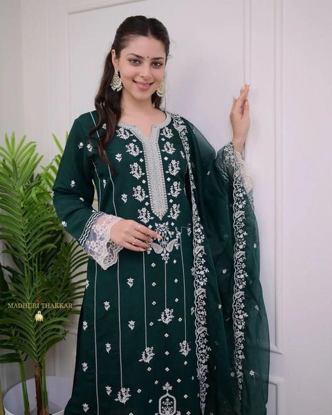 NEW DESIGNER HEAVY FUAX GEORGETTE DIGITAL PRINT HAND WORK SUIT