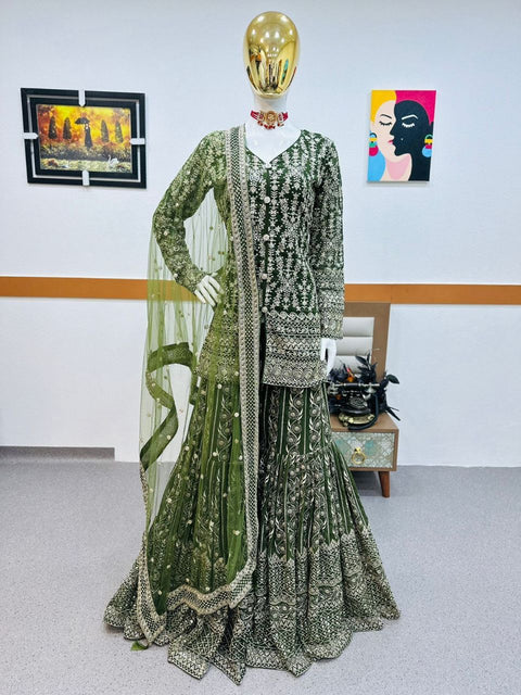 New Designer Party Wear Look Sharara Set