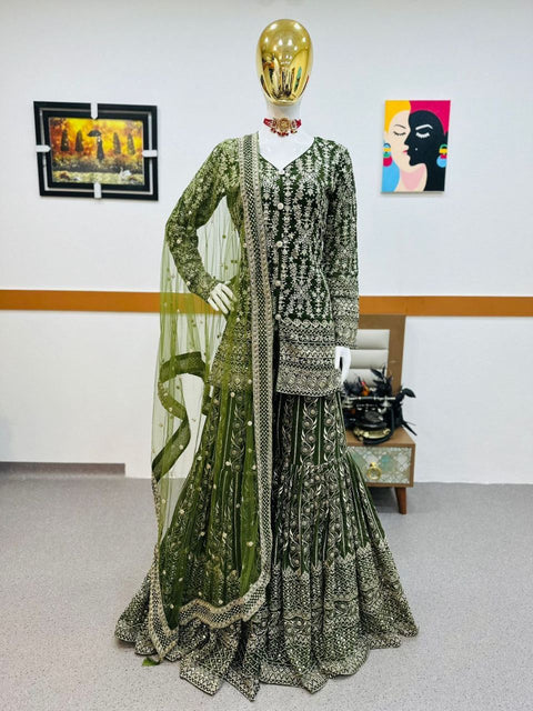 New Designer Party Wear Look Sharara Set