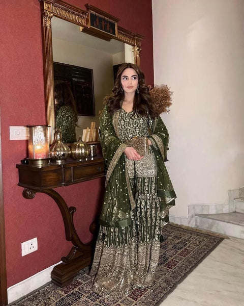 New Designer Party Wear Look Sharara Set