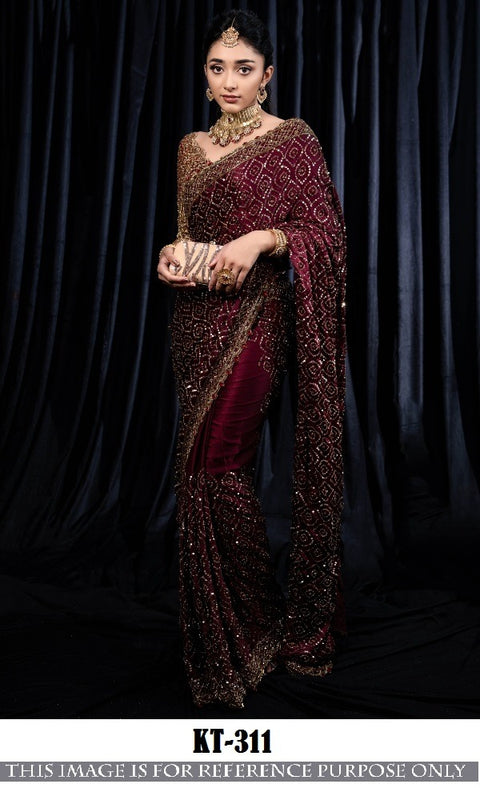 Heavy Kasturi Silk Georgette Saree with Blouse