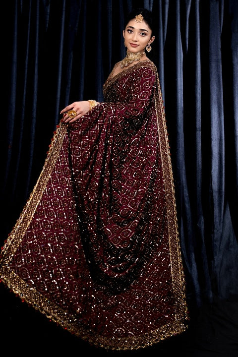 Heavy Kasturi Silk Georgette Saree with Blouse